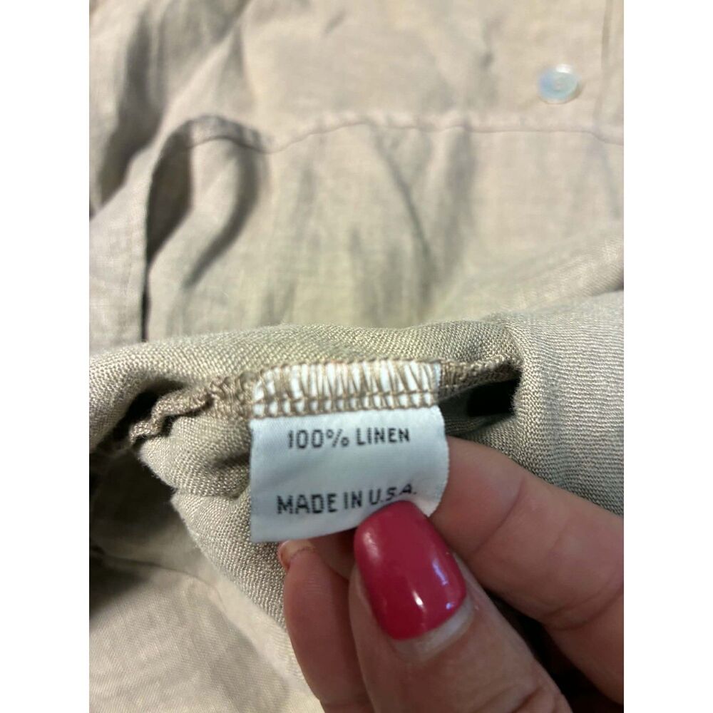 J Jill Ladies Large 100% Linen Beige Pants